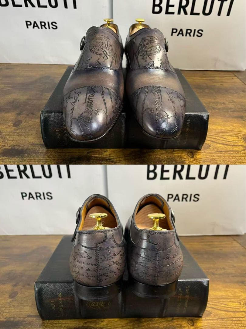 52万 極美品 Berluti シングルモンクストラップ レザー シューズ 10