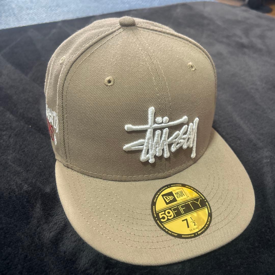 Stussy 59FIFTY ベージュキャップ 7 1/2 Stussy Curly S 59Fifty New