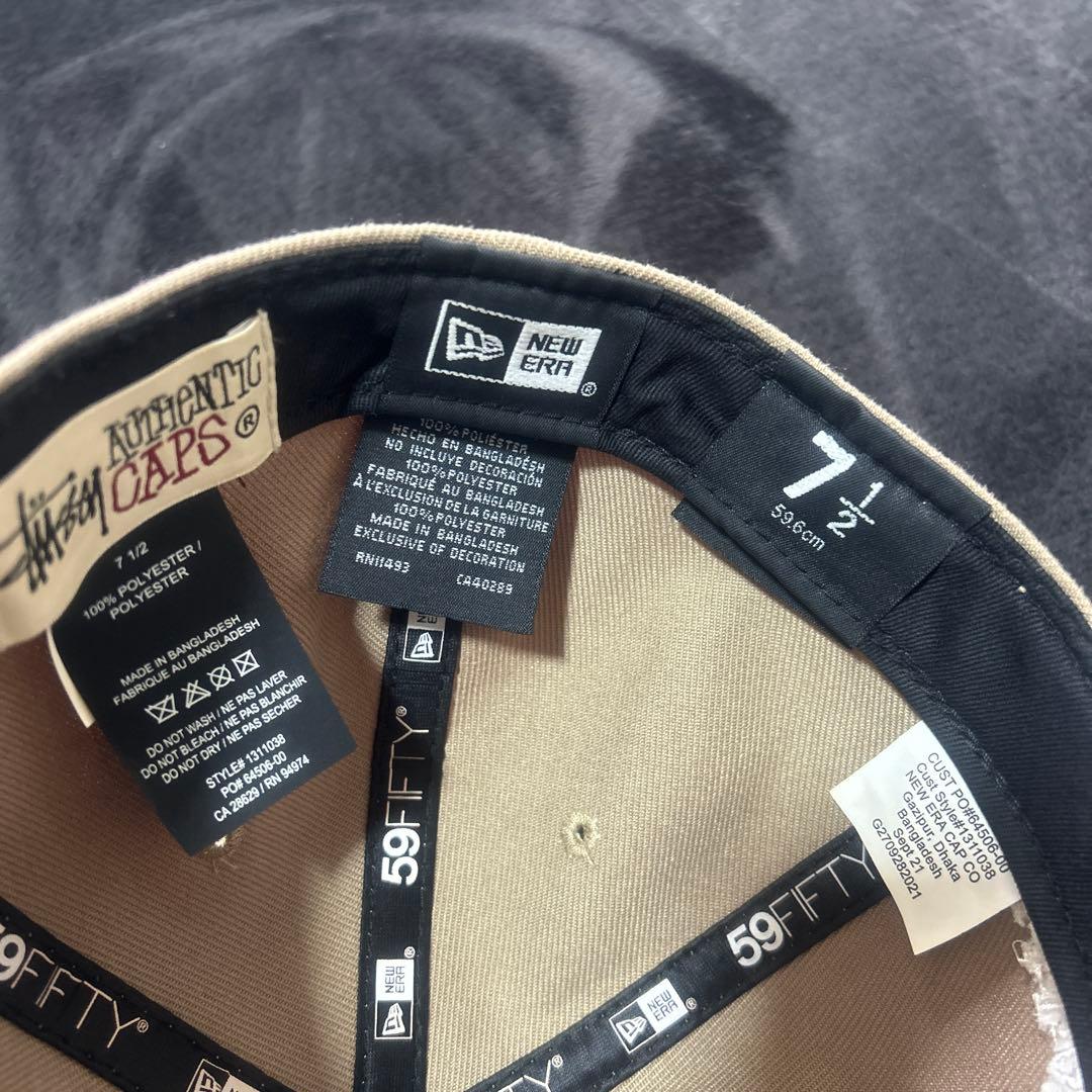Stussy 59FIFTY ベージュキャップ 7 1/2 Stussy Curly S 59Fifty New