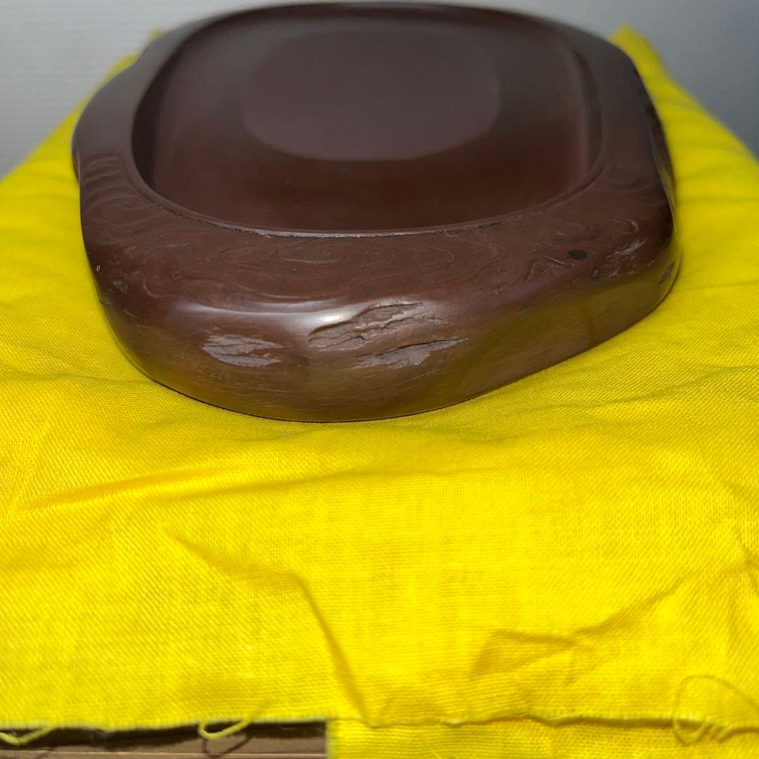 ⭕️紅渓石硯 相馬羊堂 希少 彫刻入 6寸大 美品