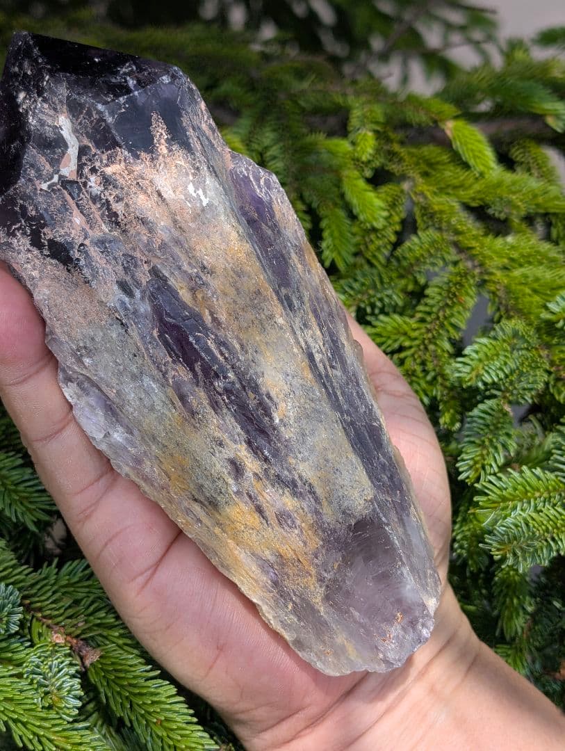 812gアメジスト【邪気払い神器】アテナ紫骨 骨幹水晶 原石NO.3