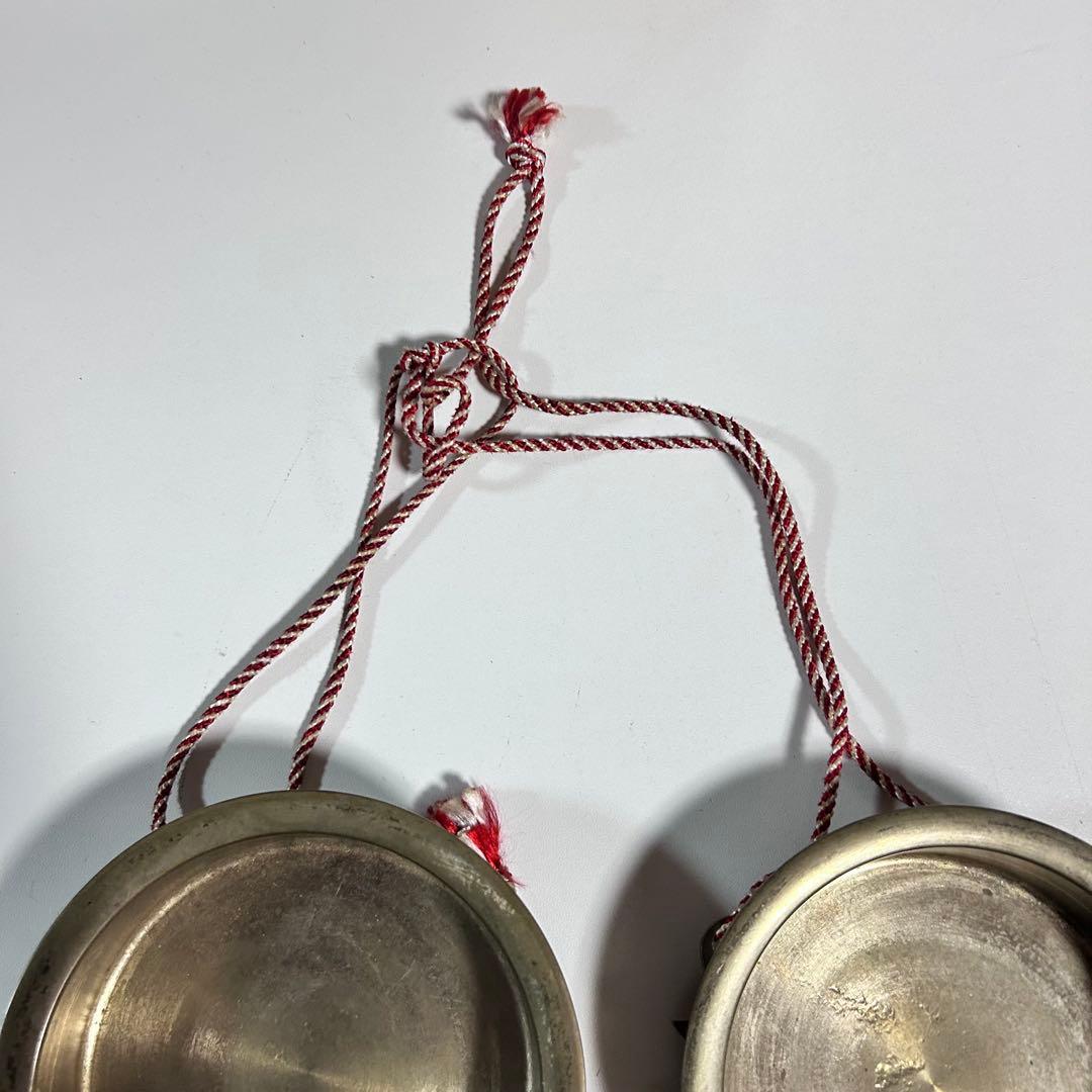 真鍮製 チャンチキ 鉦 かね ペア 神輿 囃子用 和楽器 直径12.2cm