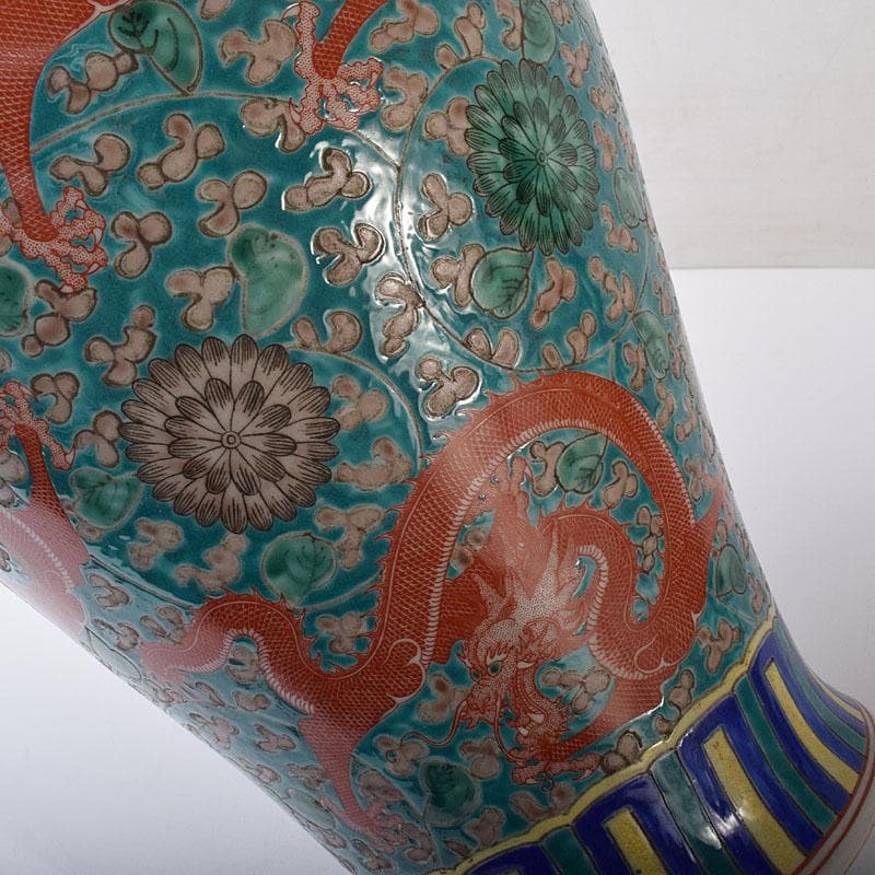 中国 大清康煕年製 粉彩 唐草雲龍図 梅瓶 V 7794C - メルカリ