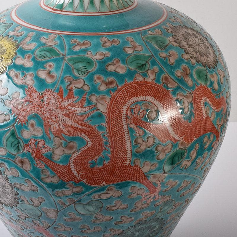 中国 大清康煕年製 粉彩 唐草雲龍図 梅瓶 V 7794C - メルカリ