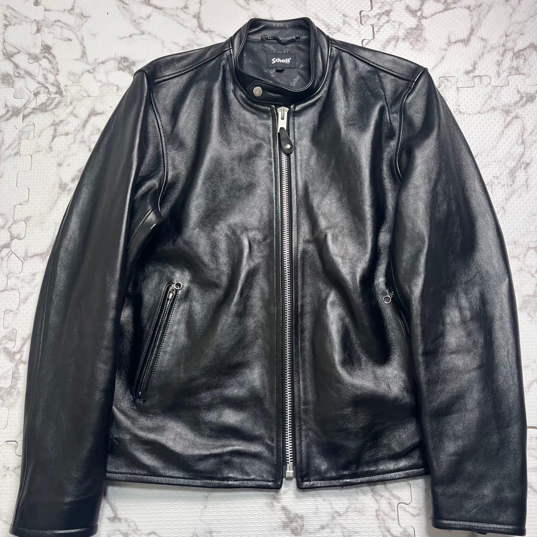 y*m様 XXL/極美品✨【米国製】schott シングルライダース 羊革 ブラの