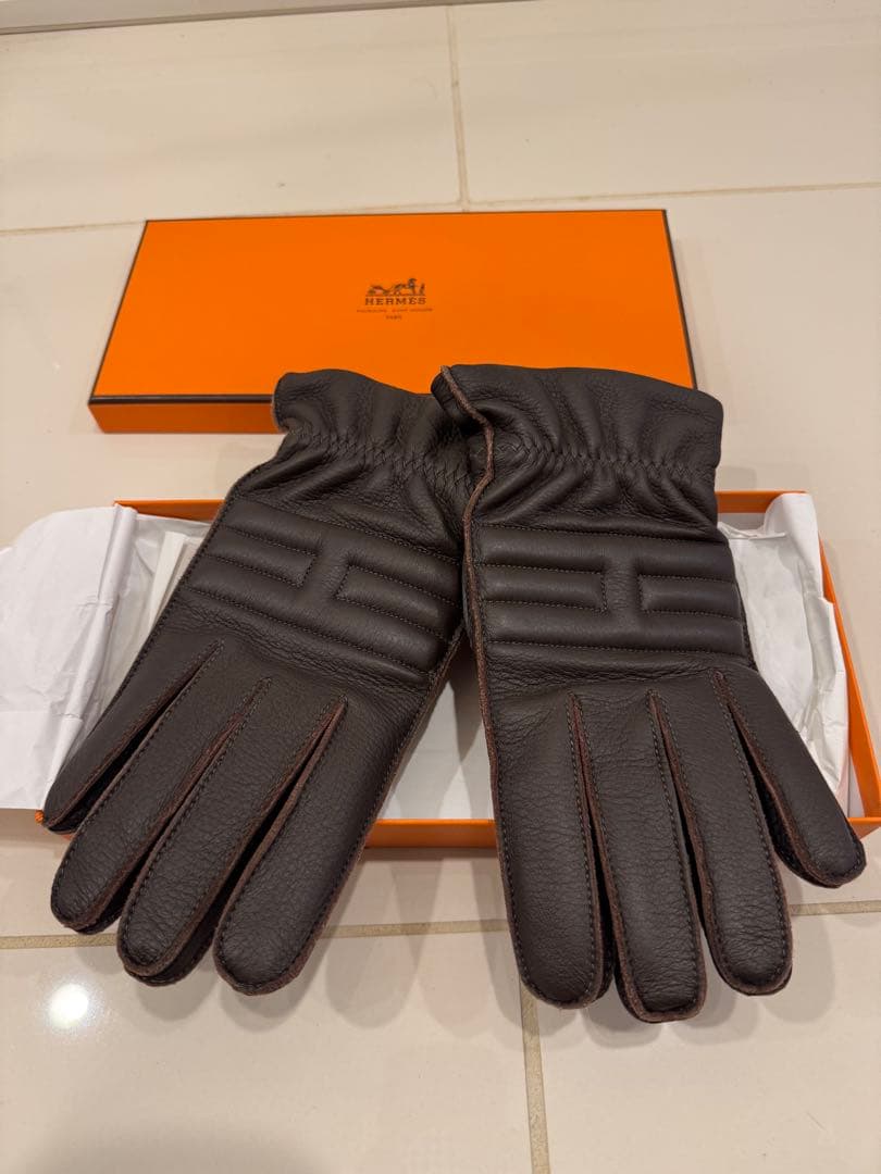 あんしん鑑定利用 新品 エルメス メンズ グローブ - メルカリ