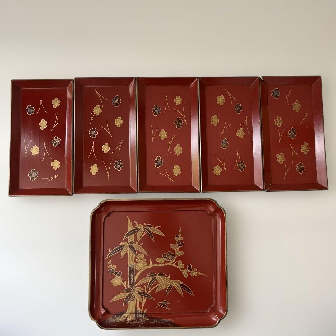 重箱　年代物　木製漆器　骨董　お弁当箱　アンティーク⭐︎希少⭐︎木箱付き