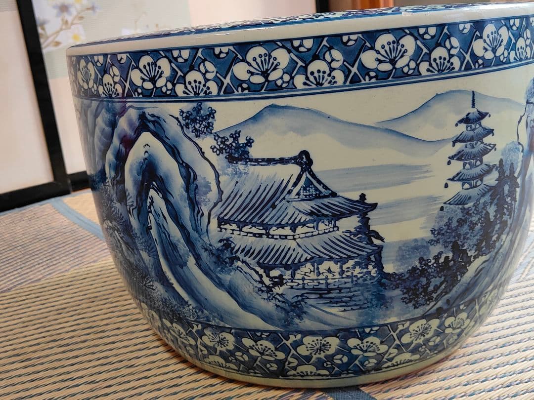 昭和レトロ 火鉢 常滑製 みや古焼 陶器 大きい火鉢 和風 中国風