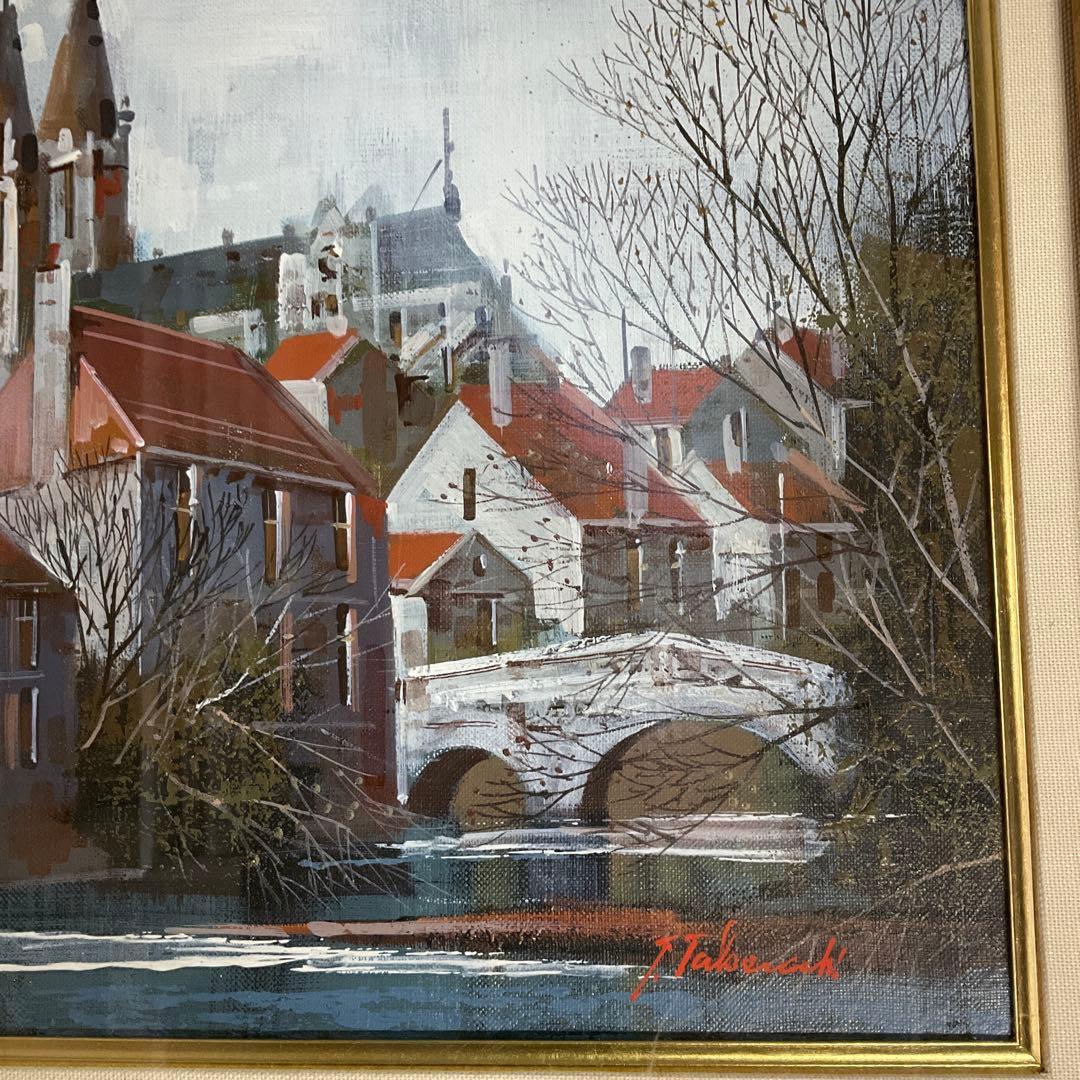 竹内敏彦作 「シャルトル風景」 F6号 油絵