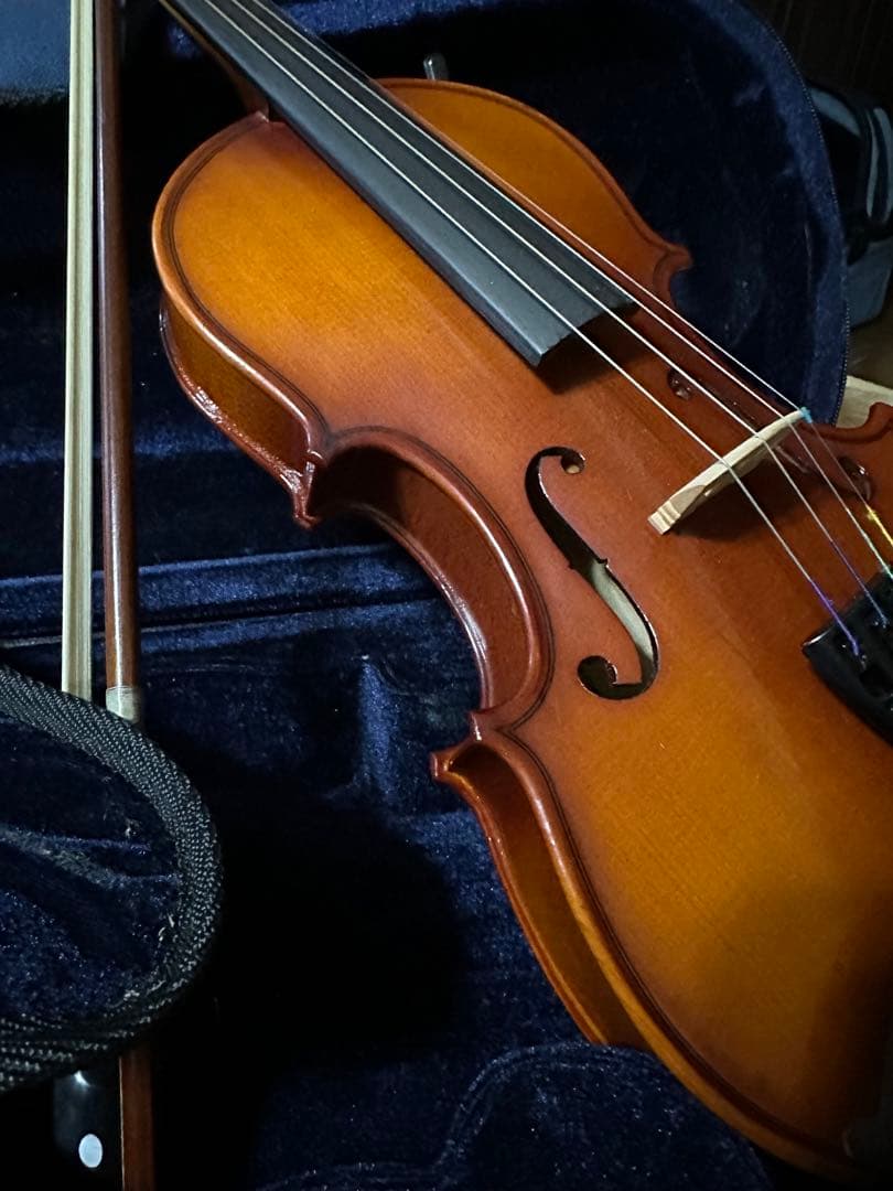 バイオリン 本体 木製 ブラウン ケース付き