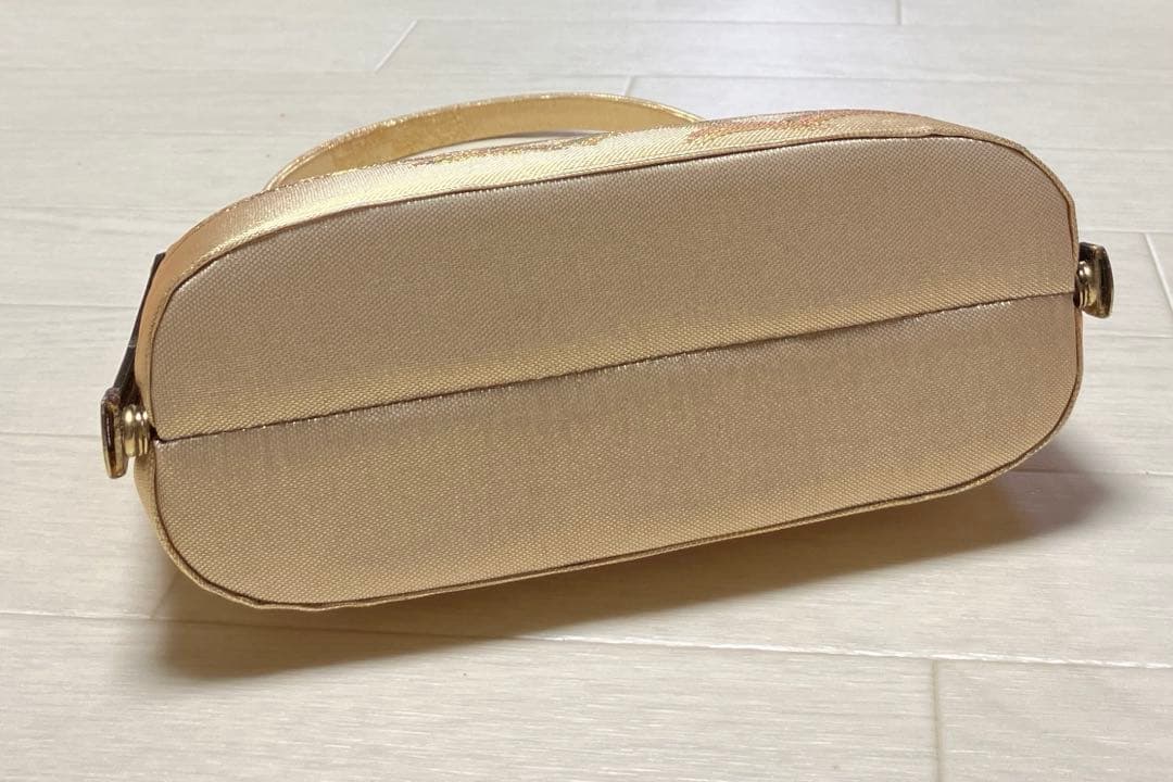 《美品》東京芝山　佐賀錦　草履バッグセット　ゴールド