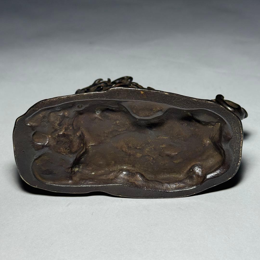 ◆ 銅獅子置物 【名取川雅司】作 斗鎮 文鎮 高岡銅器 ブロンズ 書道具 未使用