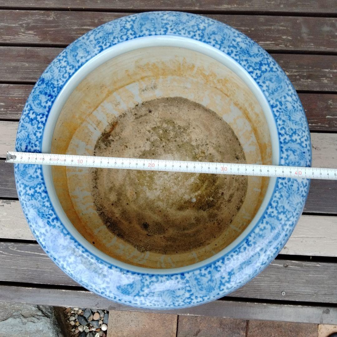 中国骨董50年以上旧蔵唐物 染付手絵山水紋大