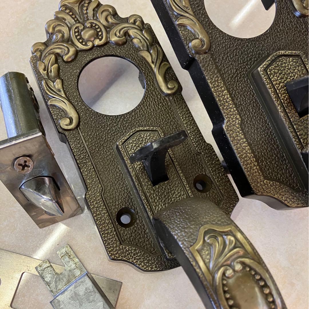 イタリア空錠 ブロンズ色 DIY 真鍮 アンティーク レトロ ヴィンテージ