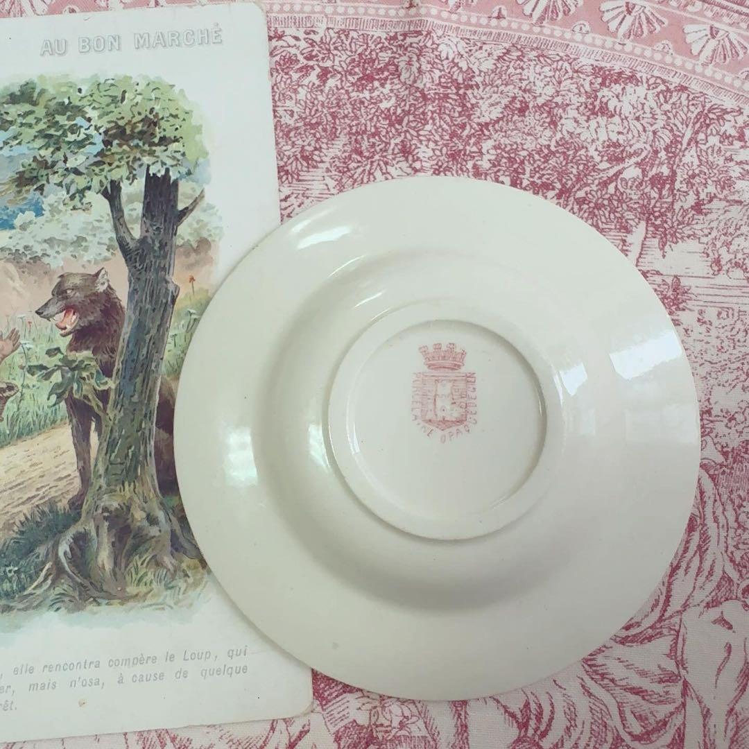 フランスアンティーク おままごと食器 赤ずきん ジアン Gien 赤B