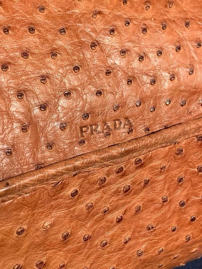 【最高峰】PRADAプラダ　最高級オーストリッチ製　ビジネスソフトトランク未使用