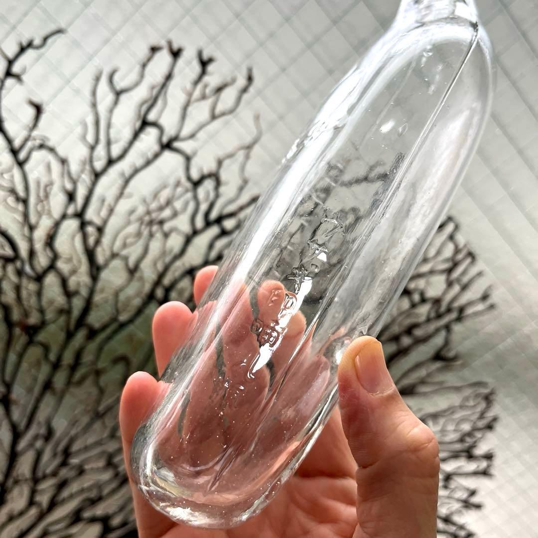 骨董 時代ガラス 希少 ウサギ哺乳瓶 ウサギ車エンボス ウランガラス