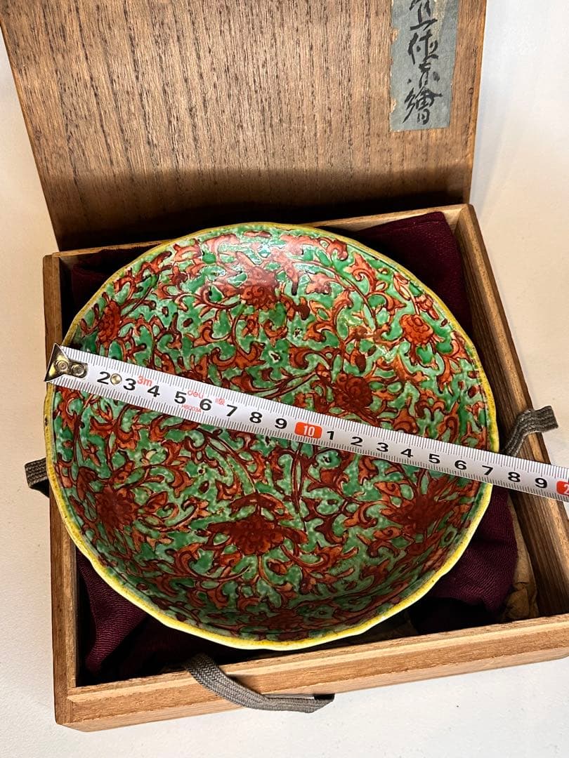 大日本永樂造　色絵　絵皿　底款有　共箱付　時代物　古美術