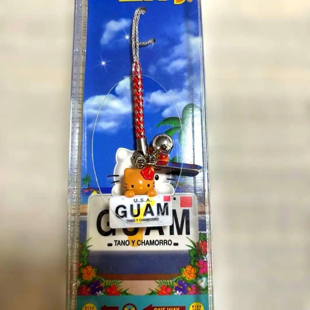 グアム限定日焼けキティライセンスプレート根付2008年箱入未開封