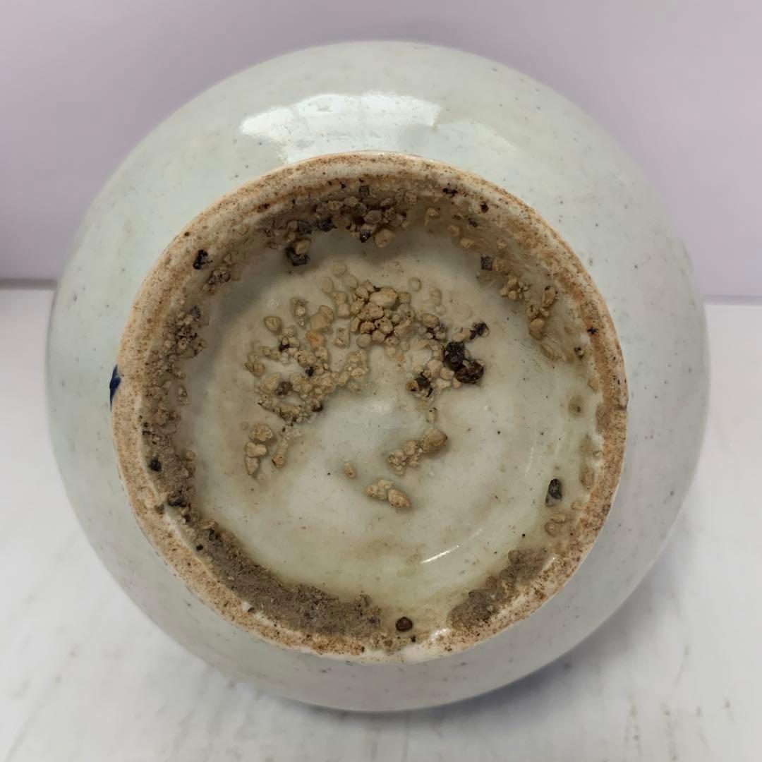 李朝　染付　白磁　壺　韓国美術　送料込み