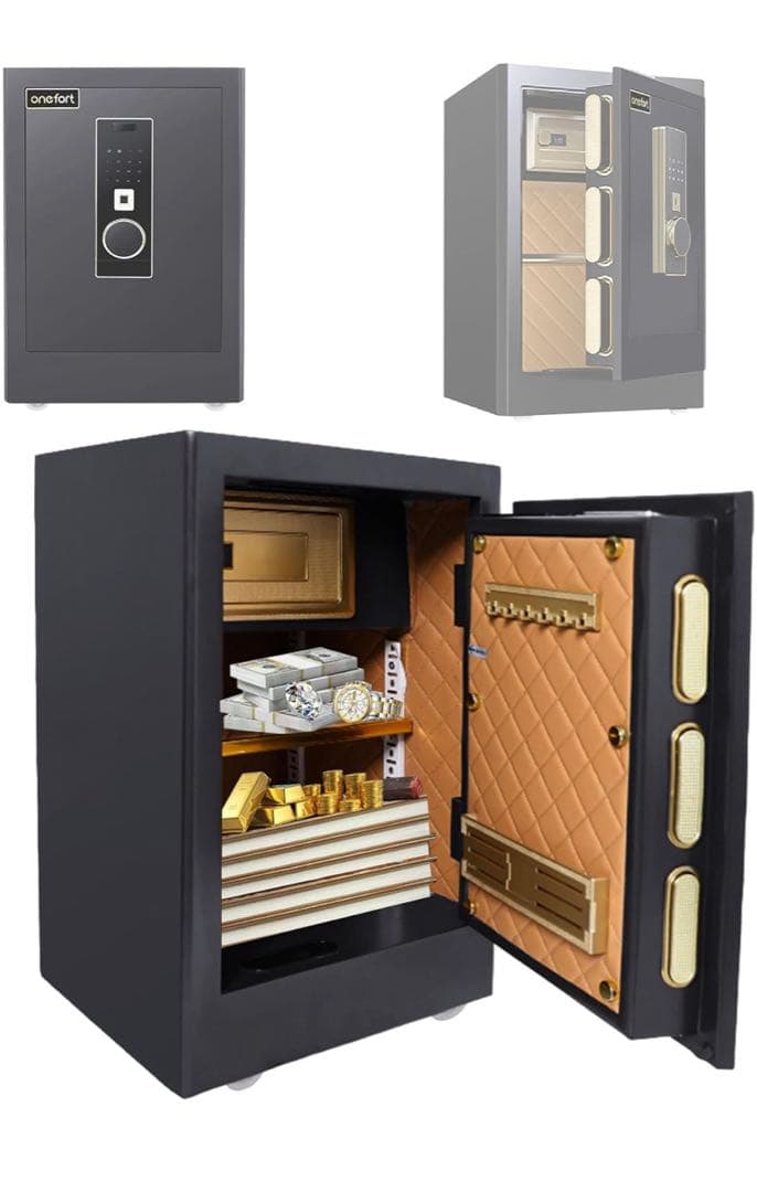 美品】金庫大型 48L 指紋認証 家庭用人気 アラーム機能付引き取り