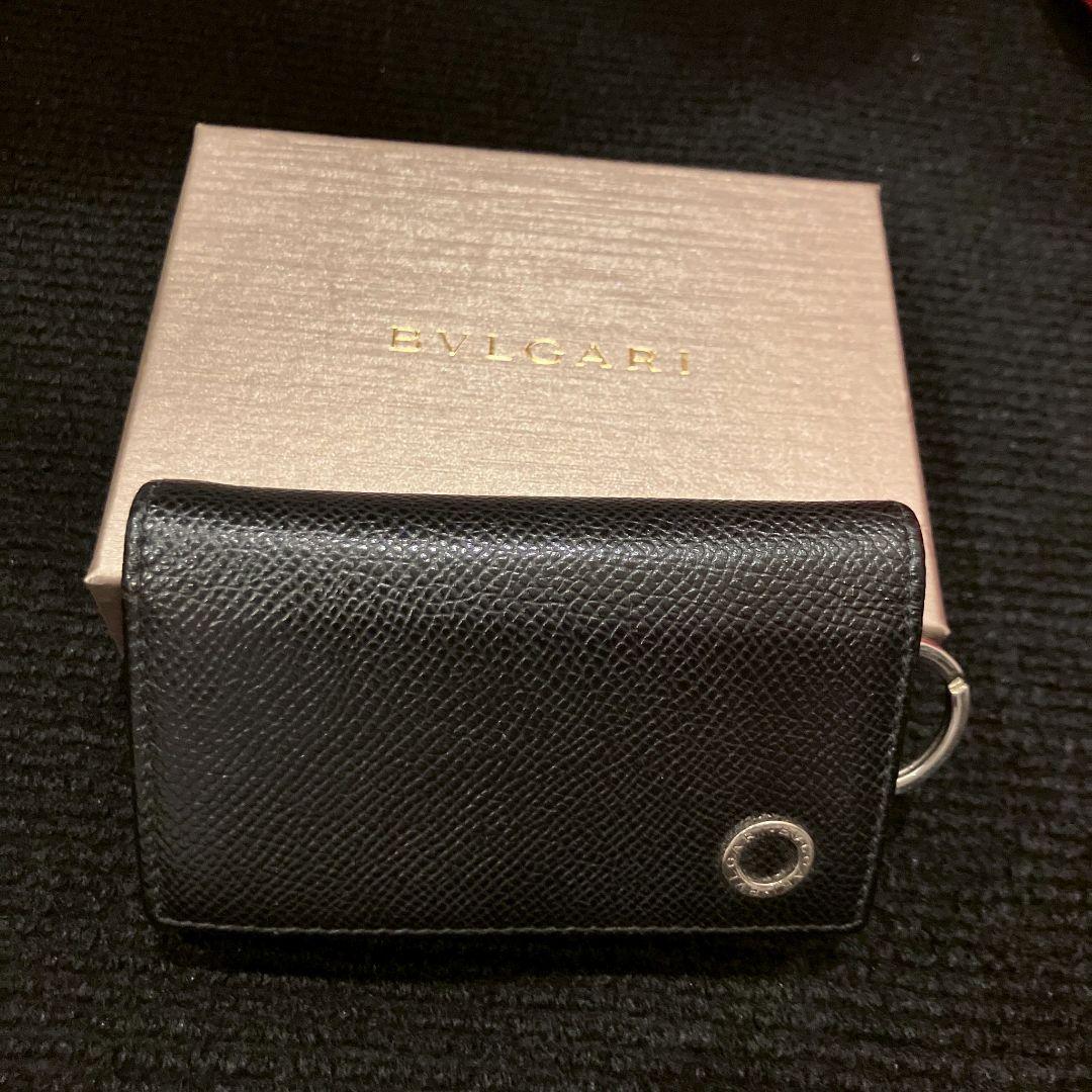 BVLGARI ブルガリ ブラックレザーキーケース メンズ
