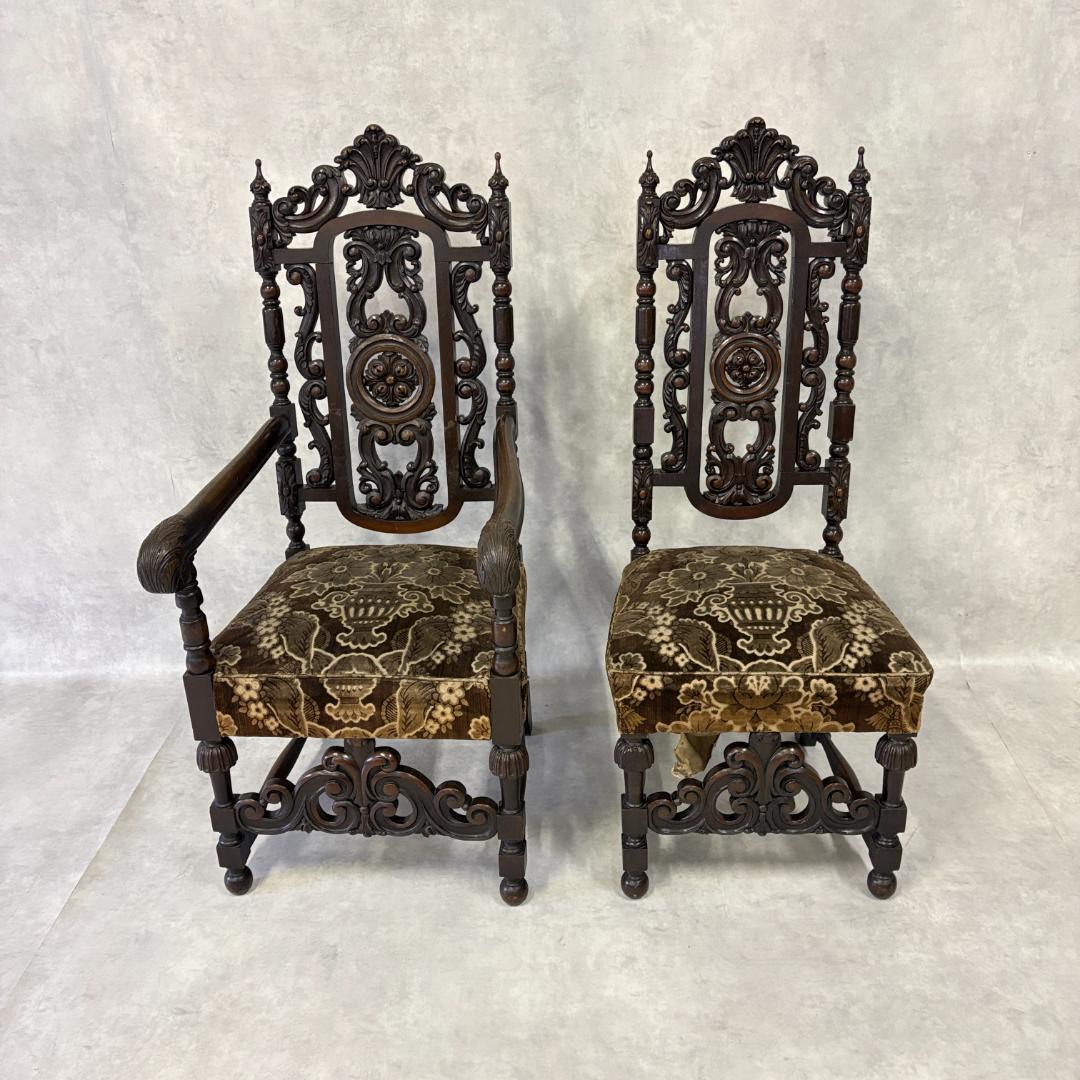 18世紀 バクタプール キング＆クイーンスタイルのハイバックチェア
