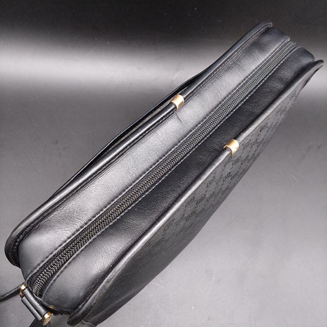 GUCCI ショルダーバッグ GG柄 クロスボディ バッグ 黒 オールドグッチ