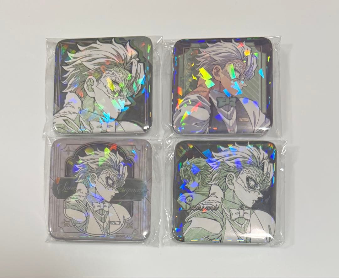 鬼滅の刃 モクテル 2弾 ロトくじ グリッター缶バッジ 不死川実弥 4種