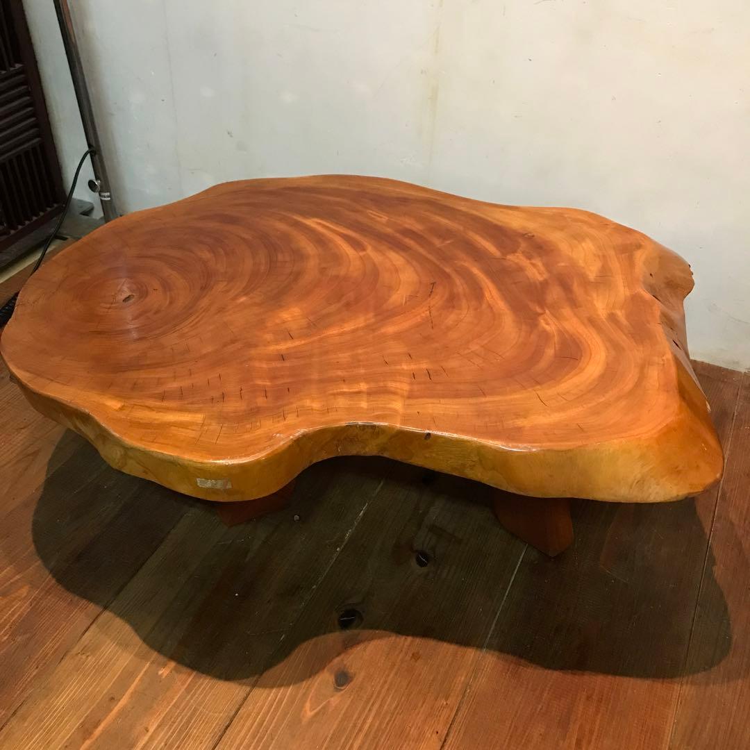 美品 木製 一枚板 座卓 ローテーブル 大きすぎず使いやすい程