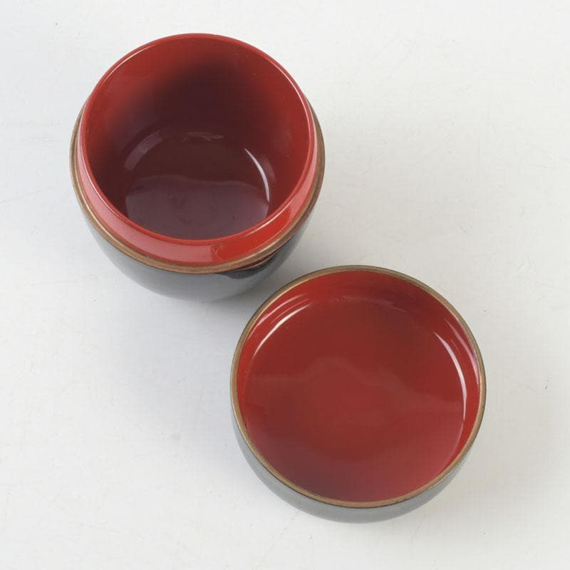 茶道具 山中塗 中嶋宗峰作 立雛蒔絵 内朱 中棗 共箱