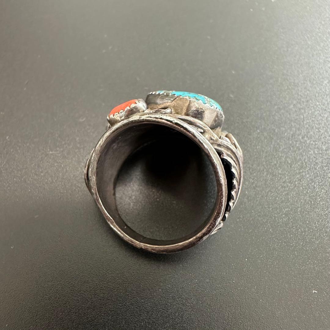 Navajo Running Bear キングマンターコイズ リング 24号
