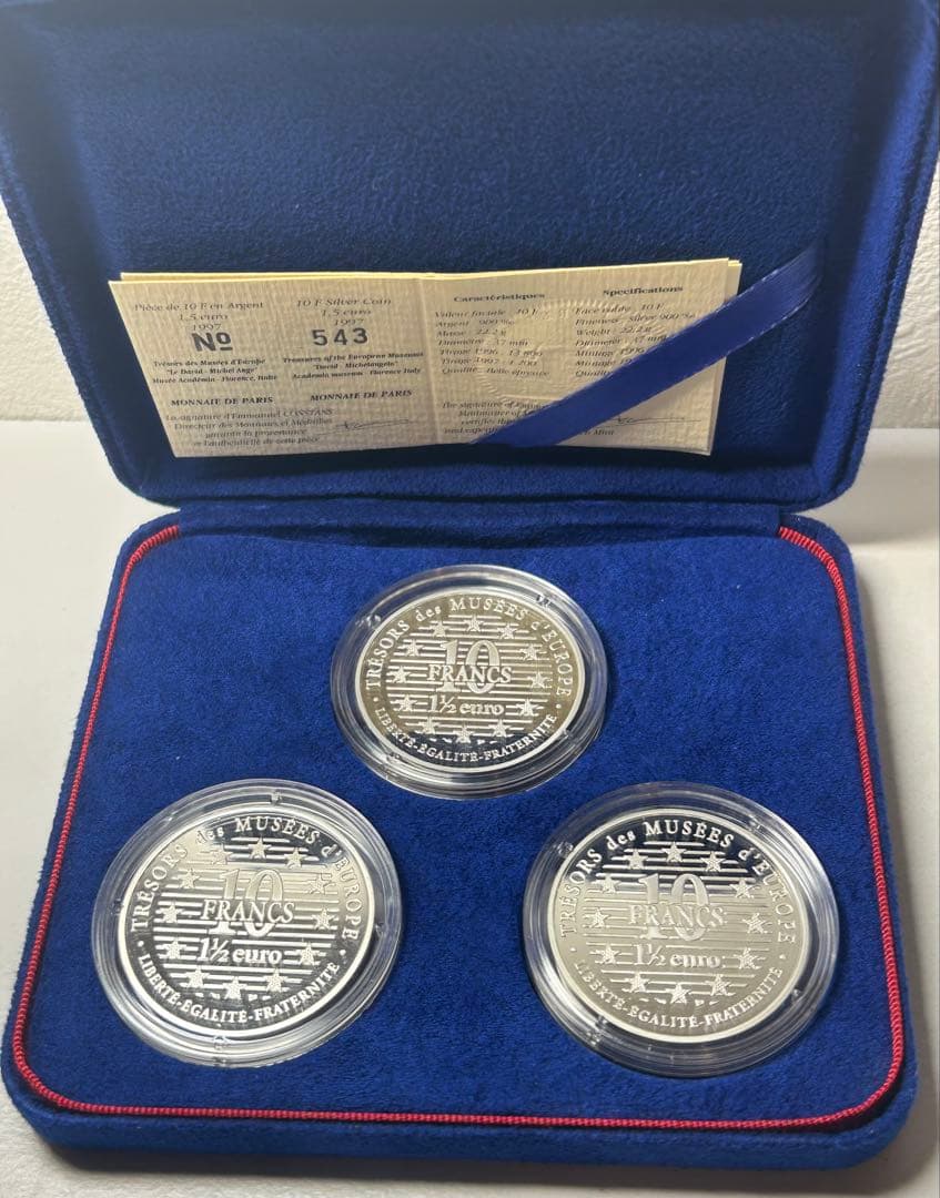 フランス 100フラン銀貨 3枚 「ゴッホ」他 古銭 銀貨 外国コイン