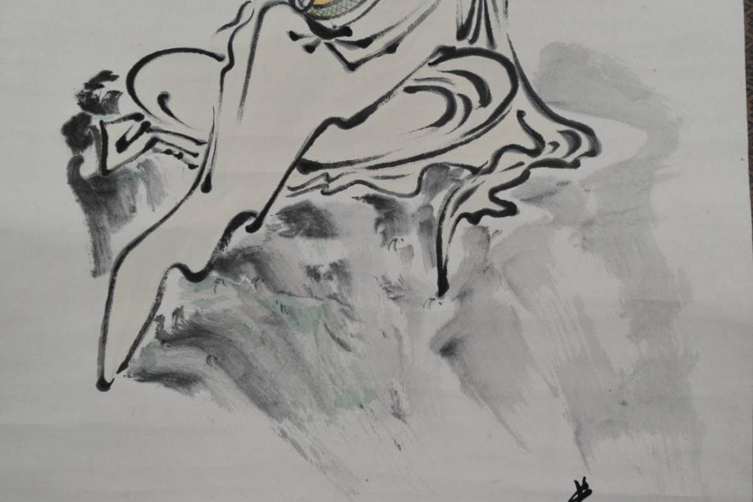 真作】磯田長秋/観音図/掛軸/名家伝来/AA-870 - メルカリ