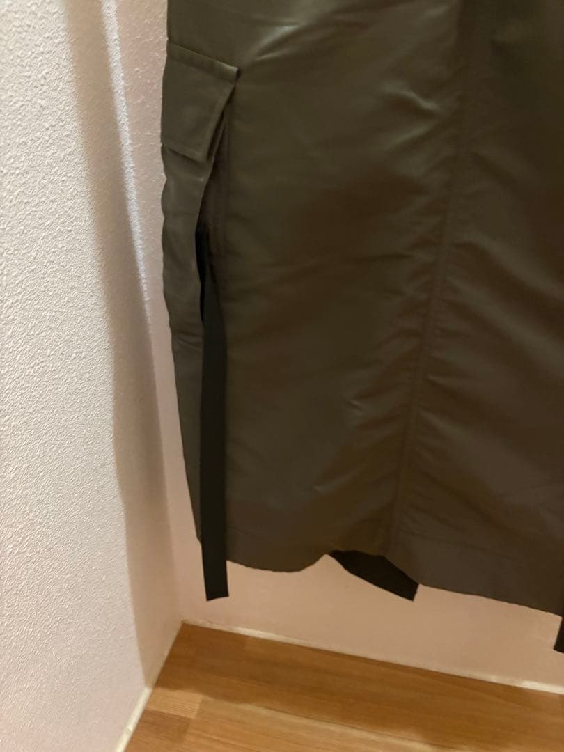 サカイ　sacai ナイロン　カーキ　オレンジ　MA-1 スカート　３