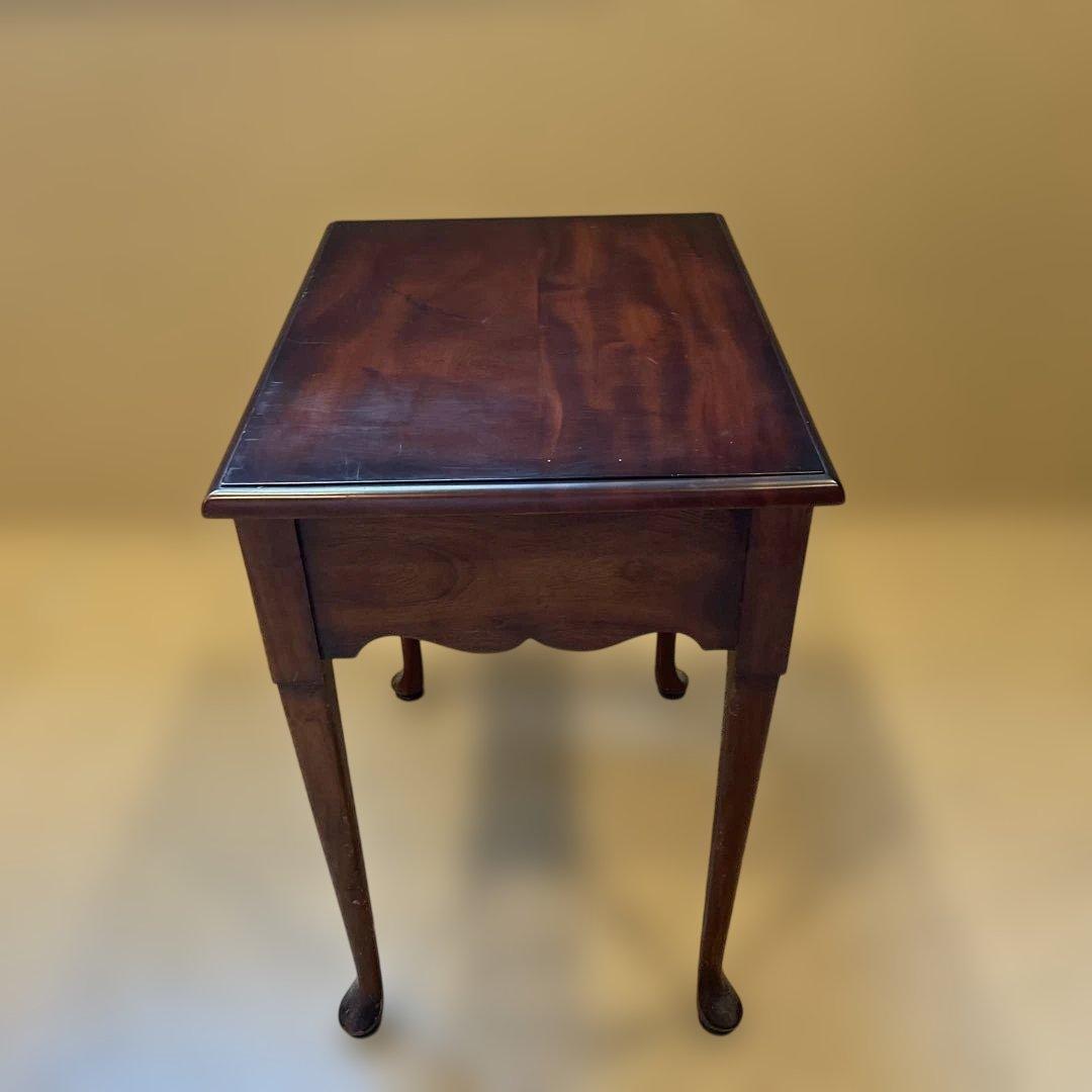 ダークウッド サイドテーブル 引き出し付き