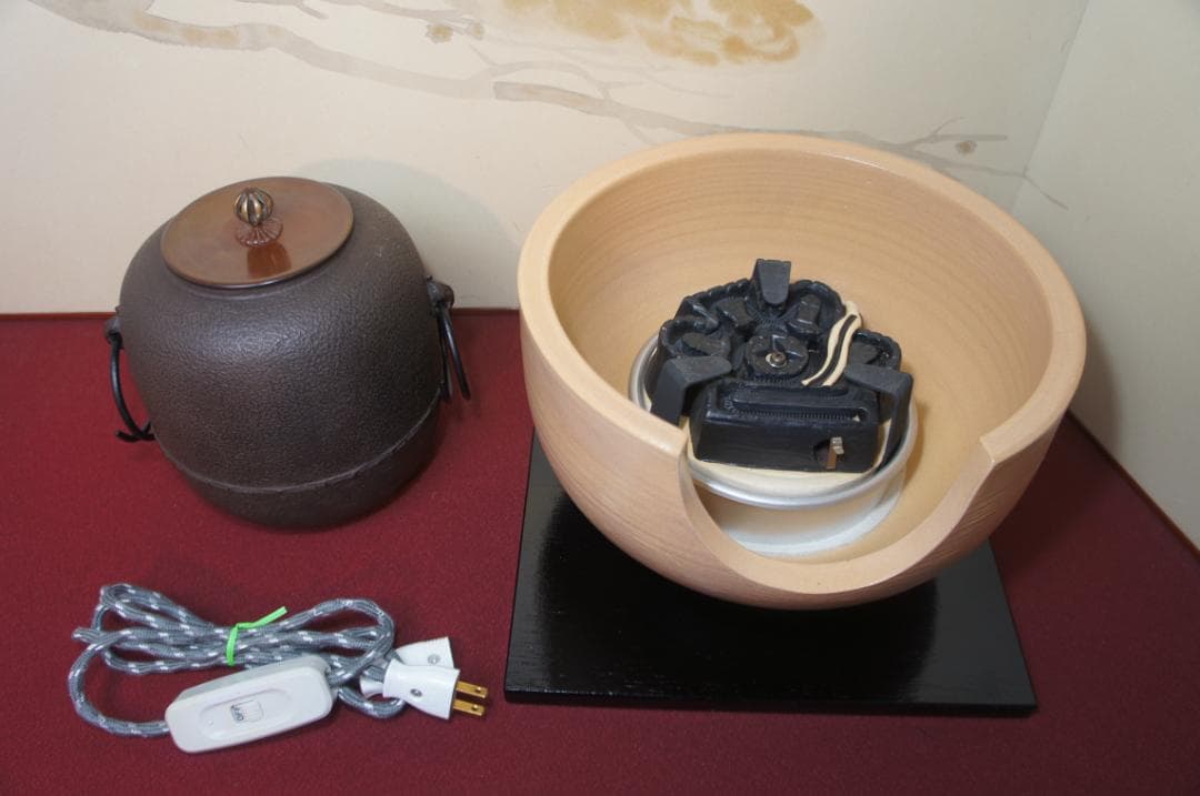 御本風炉(道安型)電熱器 敷板 棗釜 釜鐶 送料込み