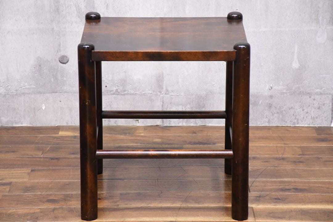 EIK42 北海道民芸家具 #670 スツール カバ/樺 無垢材 板座 腰掛け