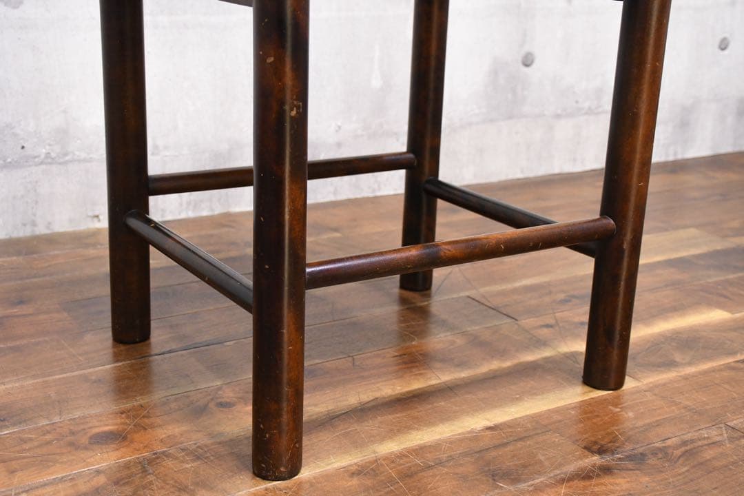 EIK42 北海道民芸家具 #670 スツール カバ/樺 無垢材 板座 腰掛け