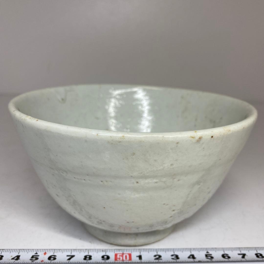 朝鮮古美術 李朝白磁茶碗 J 直径14.5cm 東H5-0903②タサチ
