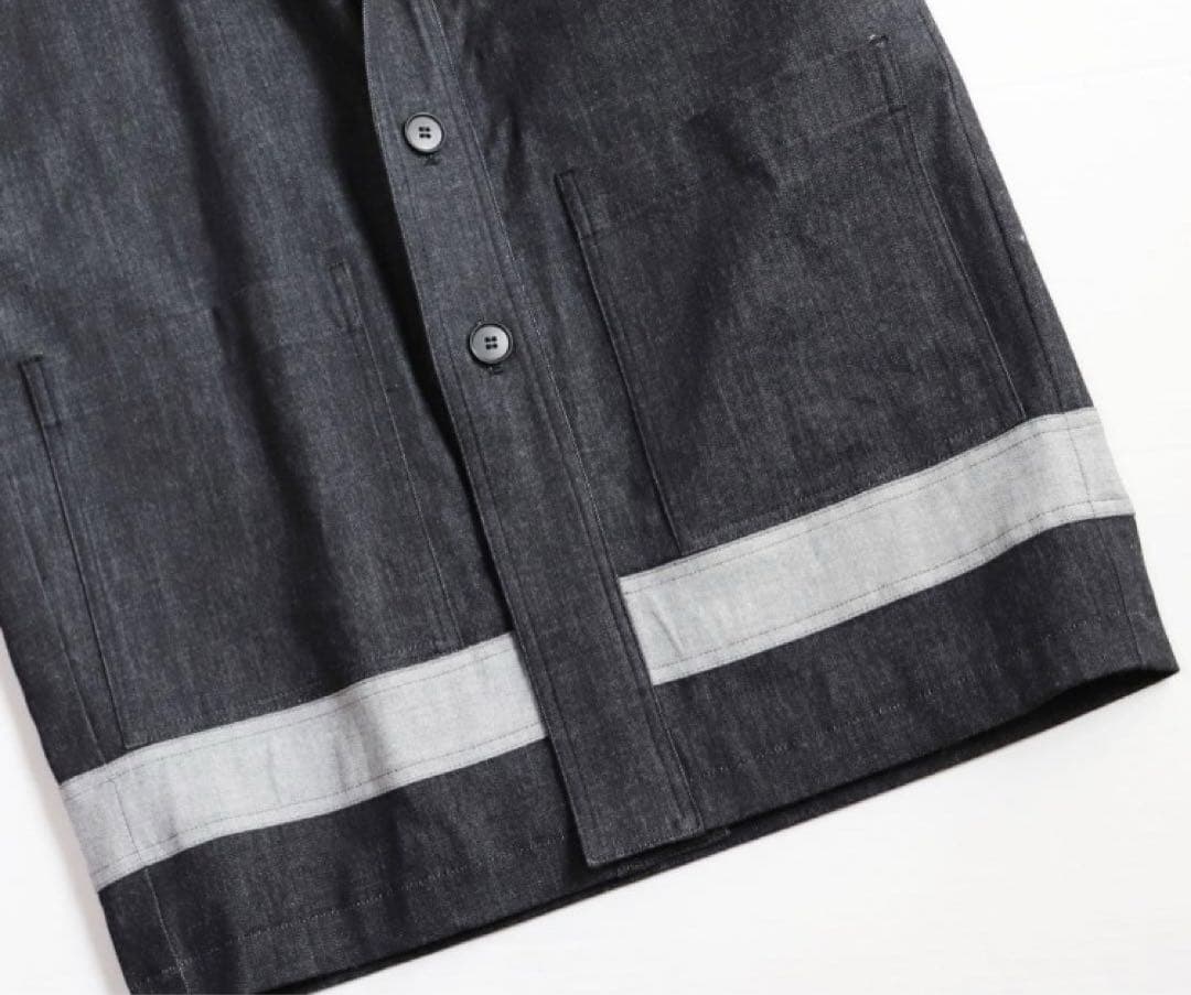 《坂本デニム》未使用 ストレッチ 江戸黒染めデニム火消し風半纏 ジャケット LL