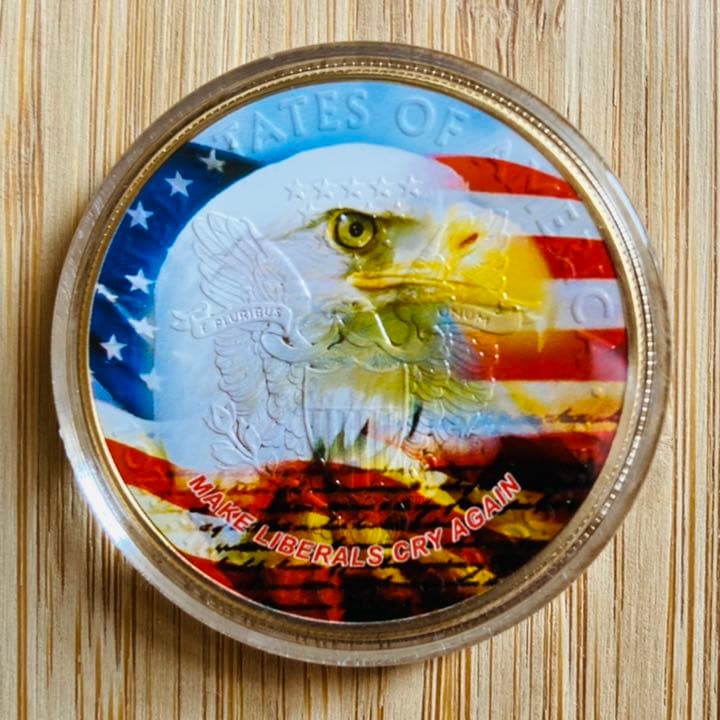 世界限定100枚】レア トランプ大統領 カラー銀貨 リベラル