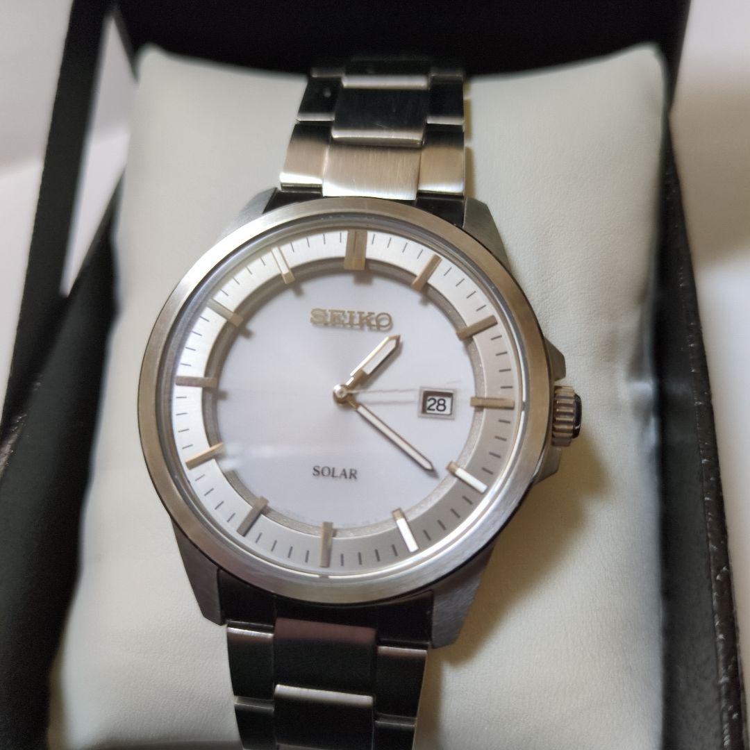 美品 SEIKO V147-0AF0 ソーラー ステンレス