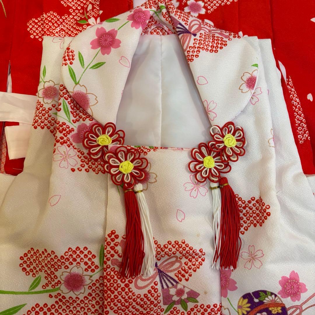 七五三 3歳 被布、ヘッドドレス、着物セット