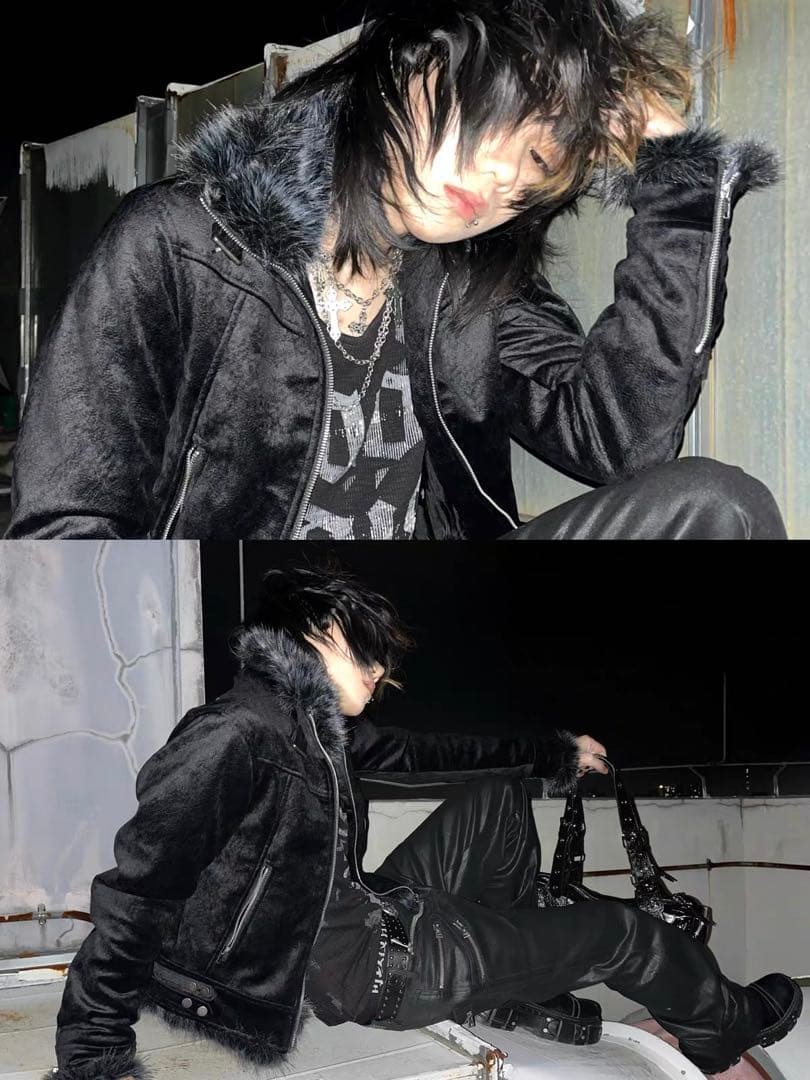 noEmosen ファー付きジャケット y2k opium お兄系