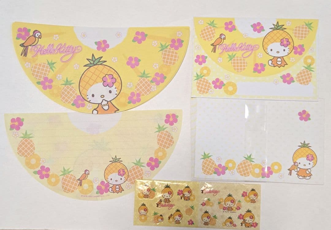 希少レア ハローキティ レターセット 日焼け ハワイ ハイビスカス 2002