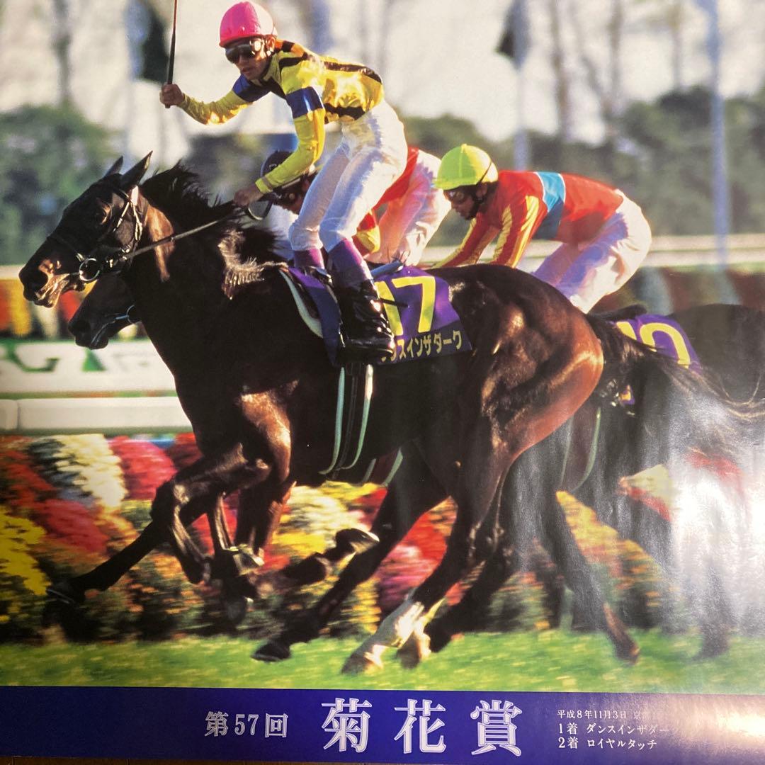ダンスインザダーク武豊菊花賞競走馬写真パネル額縁入りスポーツ新聞付き