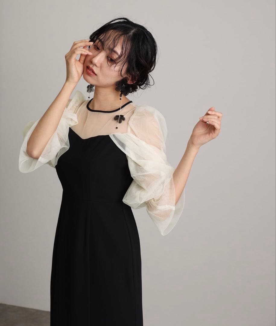 atlo ワンピース ドレス チュール オフショルダー フォーマル Mサイズ