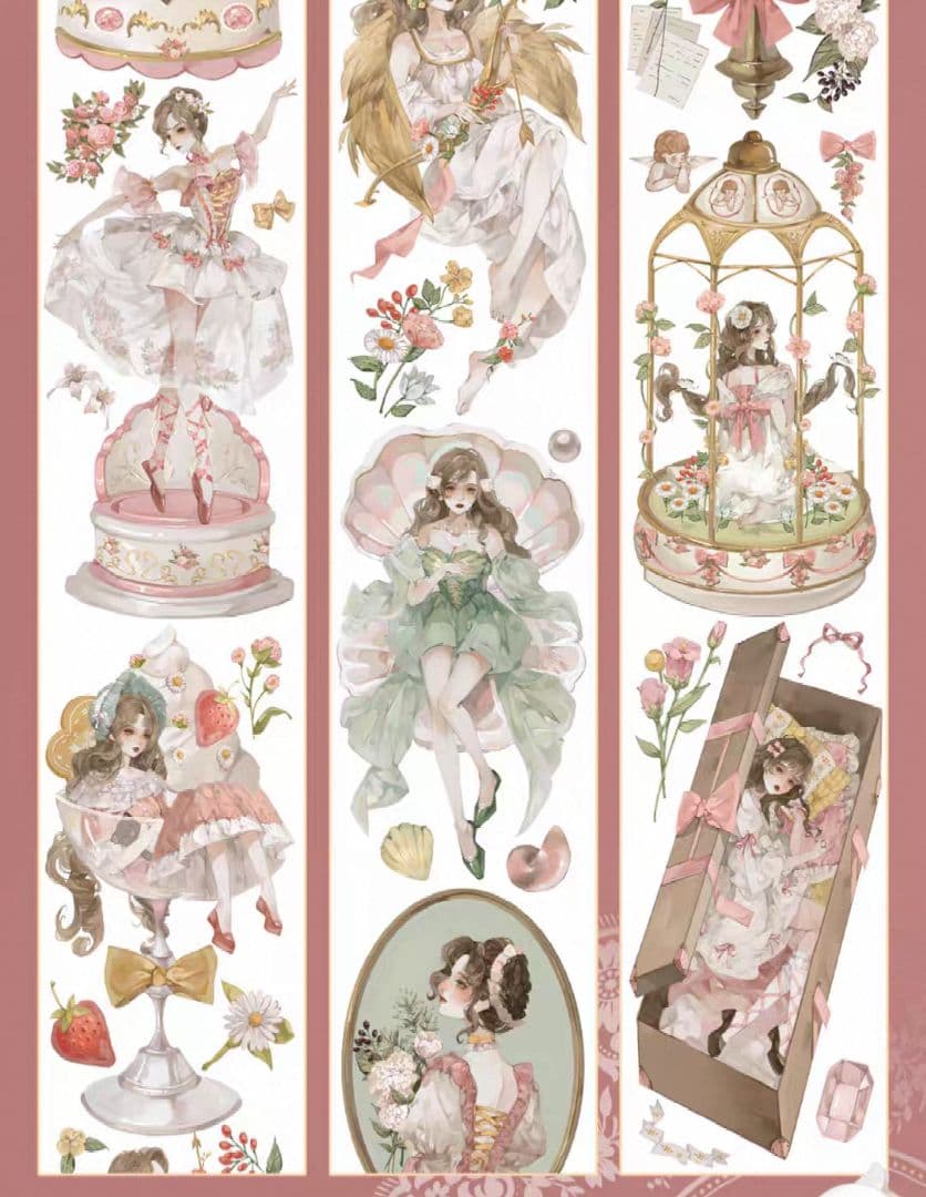 切売 360☆ 海外 マスキングテープ マステ PET 装飾 花 贝壳光 巻売 437☆