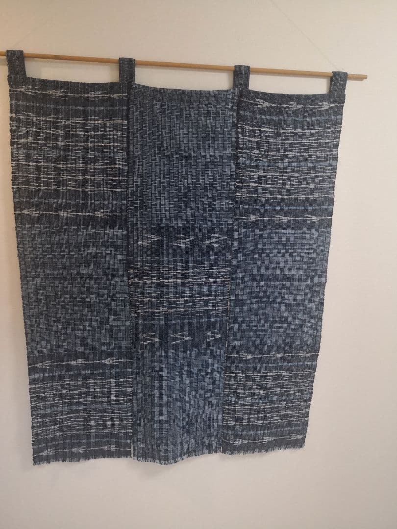 暖簾(D) ／ 手織り 藍染